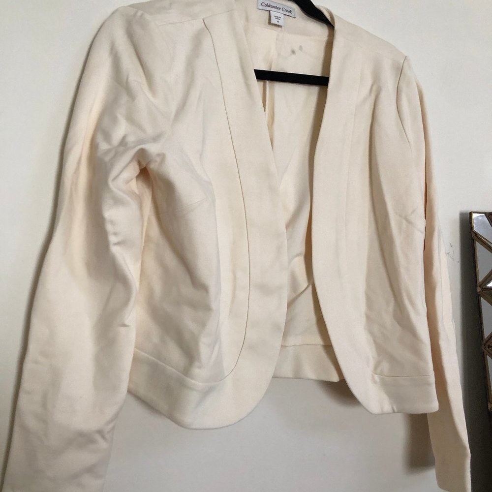 COLDWATER CREEK CREAM BLAZER LIGHT JACKET SIZE 8